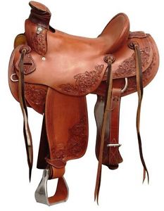 Showman Argentina Cow Leather Hard Seat Roper Saddle Wade Tree 15" 16" NEW