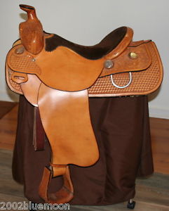 Ranch Reining Saddle, 16.5" Seat, FQH Bars, By Sandy's Saddlery