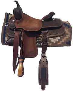 16" Cook Saddlery Chocolate Cutting Saddle - Hand Carving, DEEP pocket, MUST SEE