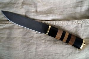 Russian Hunting knife "Sterkh-2" sheath Kizlyar knives (Damascus steel, Walnut)