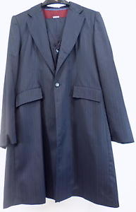 Reed Hill Mens Saddleseat 3 Pc Suit Navy Pinstripe Wool Blend 52 - USA