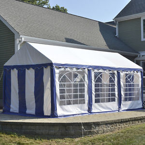 ShelterLogic 10 Ft W x 20 Ft D Party Shelter and Enclosure Kit Blue / White