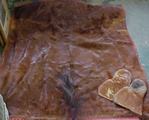 RARE Horse Hide fur blanket wool 1800's Equestrian WOW!