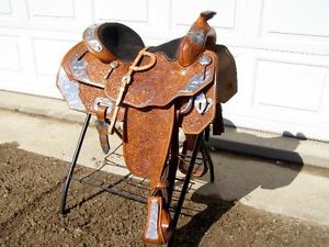Big Horn Western #1888 Show Saddle 16" seat full QH Bars includes Silver Bridle