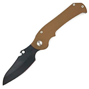 Medford TFF-3 Coyote G-10/TumbledTitanium, Black PVD Blade HuntingCamping Knife