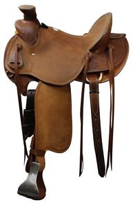 Wade Old Timer by Showman Hard Seat FQHB Roping Saddle *WARRANTIED for Roping*