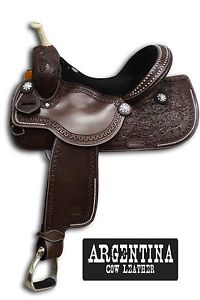 15" Showman Argentina Cow Leather Round Skirt Pleasure Western Saddle