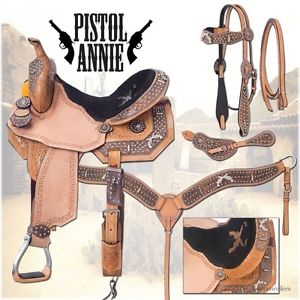 13 Inch Western Saddle Package - Pistol Annie - Headstall, Reins & Breastcollar