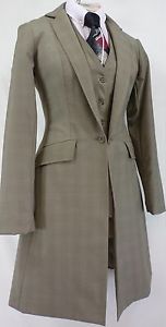 Reed Hill Saddleseat Ld 3p suit Tan Plaid Wool  Blend size 14 - MADE IN USA