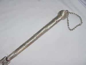 OLD GERMAN SILVER GALLONADO SHAFT SOLID CHAIN HANDMADE WHIP LASH COMPLETE 26"