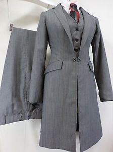 Reed Hill Saddleseat Ld 3p suit Grey Pin Wool Blend size 16 - MADE IN USA