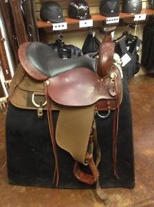 Circle Y High Horse Corsicana Leather & Cordura Trail Saddle - 16" Seat Wide Gul