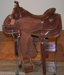 16" Reining Saddle Hermann Oak Leather FQH Bars, Jays Custom, Free Shipping