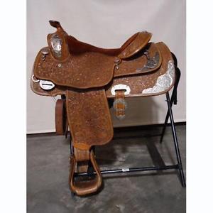 113014KL USED Billy Cook Show Saddle 15.5" Semi QH Bars Excellent Used Condition