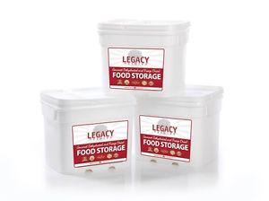 LEGACY FREEZE DRIED FOOD Emergency Storage 360 Servings in 3 Sealed Buckets!