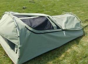 Tent canvas swag with plenty of room for 2 adults green 2100/1400 7 cm Mattress