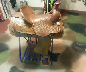 16" H & H Roping Saddle - Smooth Seat - Made in the USA