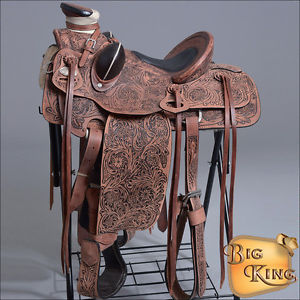 W92RODB HILASON BIG KING SERIES WESTERN WADE RANCH ROPING COWBOY SADDLE 15 16 17