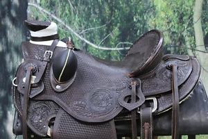 HILASON WESTERN BIG KING SERIES WADE RANCH ROPING COWBOY SADDLE 15", 16" 17"