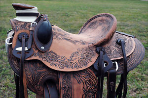 HILASON WESTERN BIG KING SERIES WADE RANCH ROPING COWBOY SADDLE 15", 16" 17"