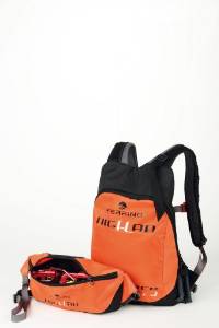 Ferrino HL Race Backpack and Waist Pouch, Orange/Black, 15+3-Liter