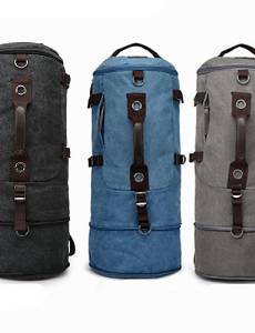 Portable Shoulder Diagonal Canvas Shoulder Bag Cylinder Sports Retro Outdoor Climbing Package