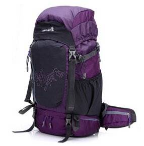 Outdoor Backpack 50 L Backpack Backpack Large Bag Men and Women Riding Tra Nsport Purple