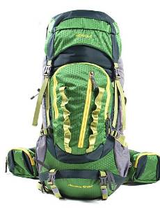 Hewolf Waterproof/Rain-Proof Hiking & Backpacking Pack Camping & Hiking 55 L Green/Gray/Blue Nylon/600D Ripstop