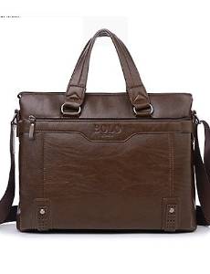 ZWC Men 's PU Baguette Shoulder Bag/Tote - Brown/Black