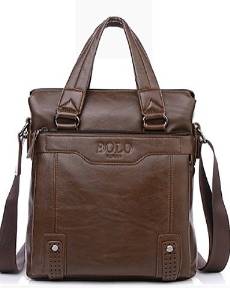 ZWC Men 's PU Baguette Shoulder Bag/Tote - Brown/Black