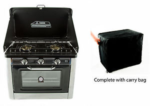 Camping Gas Oven Portable Stainles Steel Outdoor Caravan 2 Burners Hob CO-01