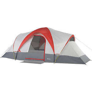 Ozark Trail Weather-Buster 9 Person Dome Tent  Red and White W302.2
