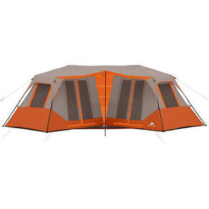 Cabin Tent Instant Camping 8 Person Orange Outdoor Shelter Family Hiking Travel