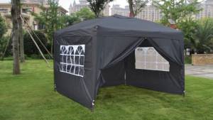 10x10 EZ POP UP 4 WALLS CANOPY PARTY TENT GAZEBO WITH SIDES Black