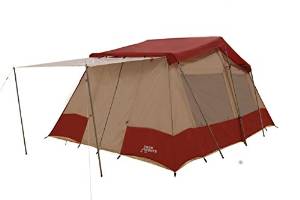 Trek Tents 240 Three Room Cabin Tent, 10 x 16-Feet, Tan/Red