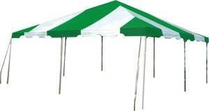 Party Tent- Heavy Duty Vinyl Green and White 20 X 20 West Coast Frame Tent- Free Shipping