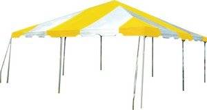 Party Tent- Heavy Duty Vinyl Yellow and White 10 X 10 West Coast Frame Tent- Free Shipping