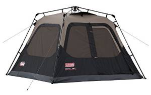 Coleman 4 Person INSTANT TENT, Family Cabin CAMPING TENT, Brown & Black