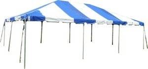 Party Tent- Heavy Duty Vinyl Blue and White 20 X 30 West Coast Frame Tent- Free Shipping