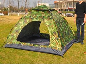 WZH Outdoor tent 2-3-4 man double man Fully automatic quick opening Camping Beach wild Mountain tourism camouflage
