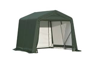 Shelterlogic Outdoor Garage Automotive Boat Car Vehicle Storage Shed 8x8x8 Peak Style Shelter Green Cover