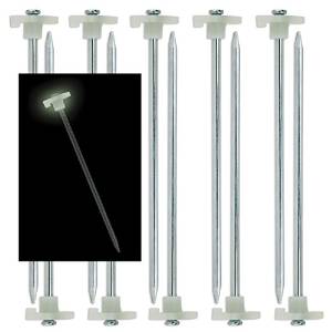Generic QY*US4*160215*896 *8**2199** Steel Peg 10 Glo Tent Stakes 10" Set of Set of 10 Glow-in-the-Dark e-Dark See In Dark In Dark Easier To er To See In Dark