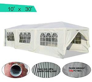 Peaktop 10 x 30 Heavy Duty Outdoor Gazebo Wedding Party Tent Canopy Pavilion W
