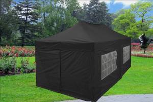 10'x20' Pop up 6 Wall Canopy Party Tent Gazebo Ez Black - F Model Upgraded Frame by DELTA Canopies