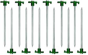 Generic QY*US4*160215*1334 *8**2637** Metal Tent Canopy pc Heav Duty STEEL New 12p New 12pc Heavy STEEL M Green Stopper Stopper Stakes Pegs 10" - " - Green Stopper