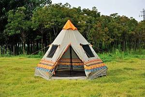 3-4 People Outdoor Casual Camping Tent Double Door Four Windows Waterproof Suitable Family Outings