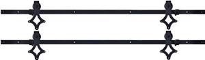 Cherry Queen LOT 2~6FT Black American Country Style Barn Wood Sliding Door Hardware Track Set