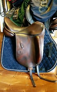 PACKAGE DEAL!! 18" Brown Monoflap Mono Flap Hennig Dressage Saddle