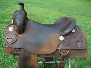 Ranch Cutting Saddle/  Brazos Saddlery 17 INCH Hard Seat