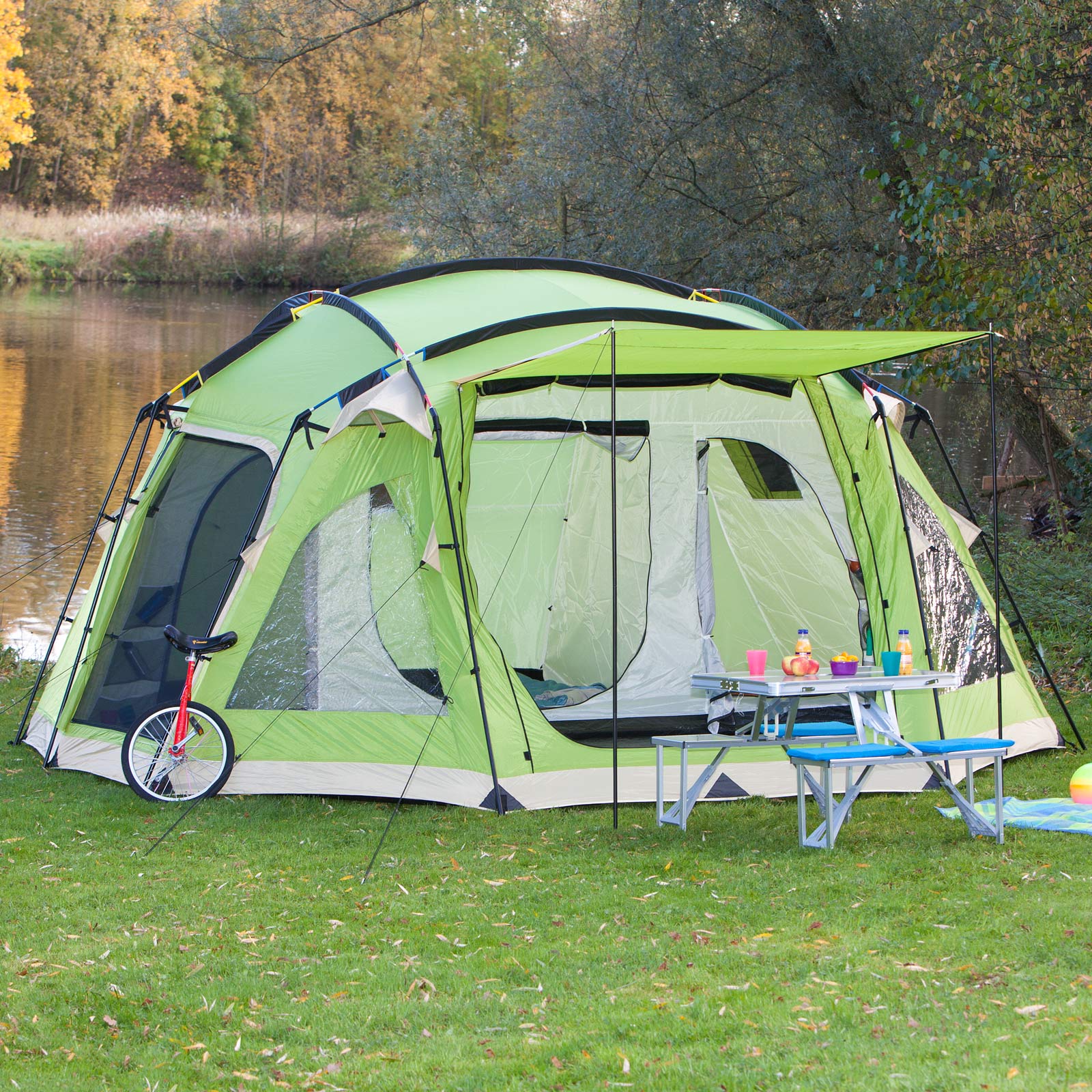 skandika Copenhagen 8 Berth/Man Group Tent Sewn-in Floor 5000mm Column Green New